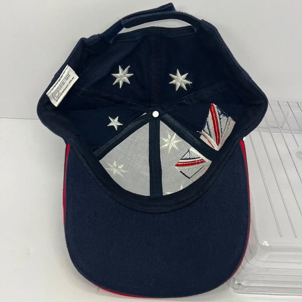Australia Flag Embroidered Baseball Cap Hat Adjustable Strap Navy Blue‎ Nation